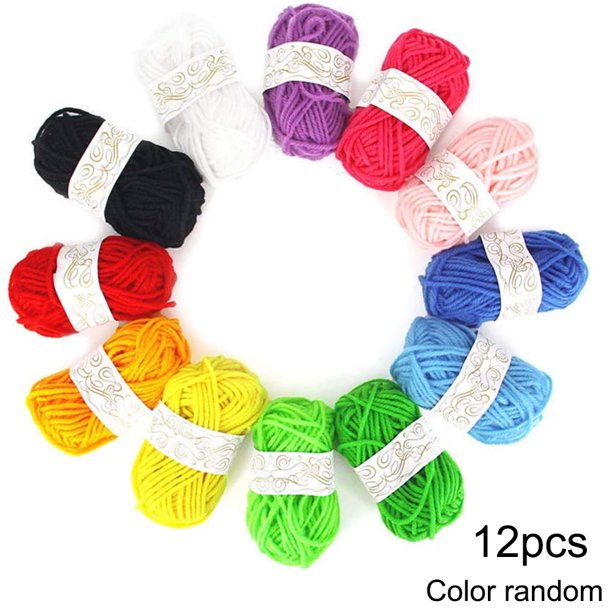 12pcs Kids DIY Knitting Crochet Yarns Multicolor Handcrafts Colorful