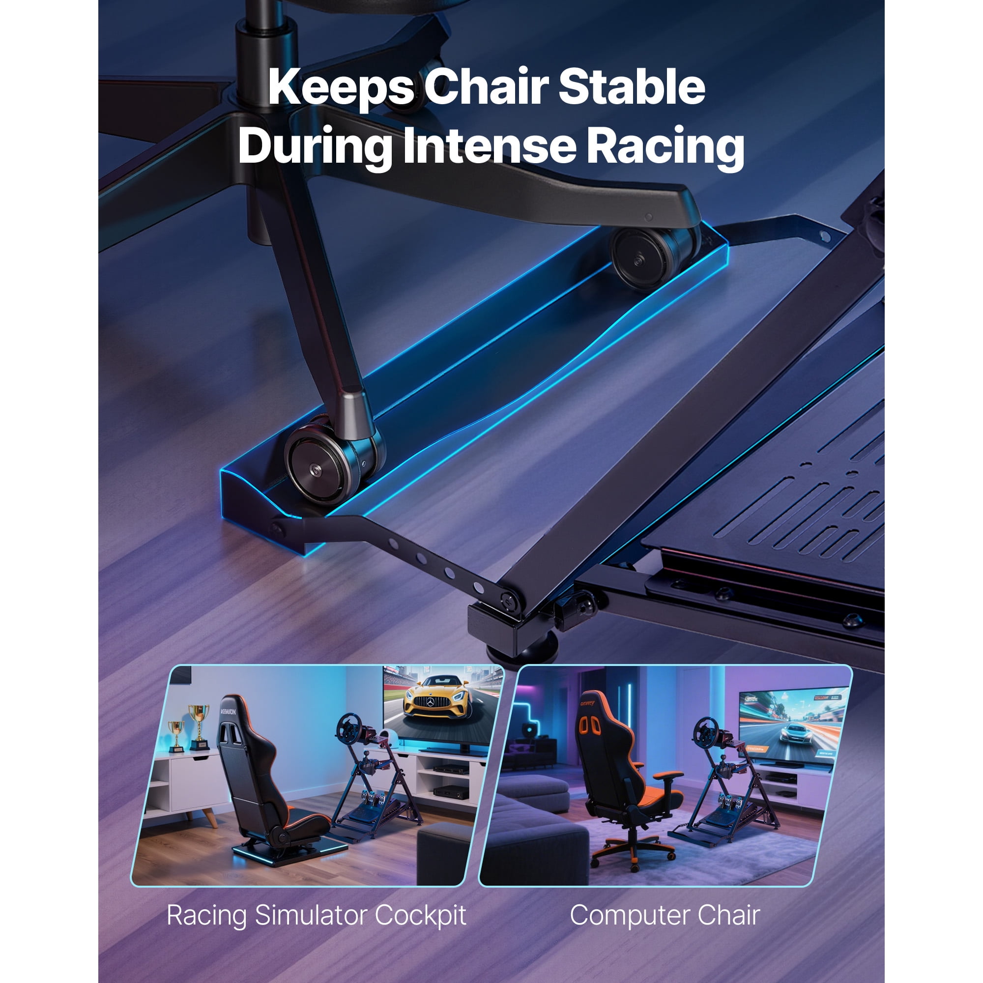 KFFKFF Adjustable & Foldable Racing Wheel Stand for Gaming