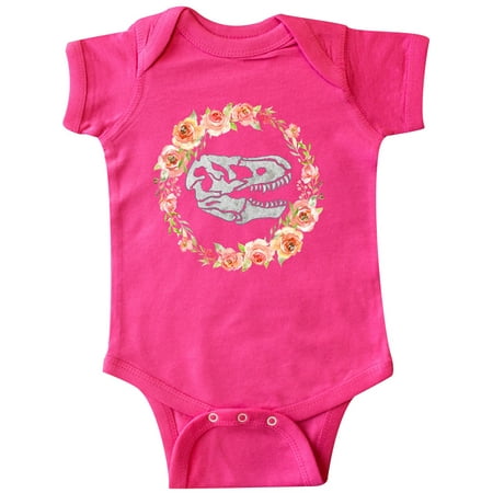 

Inktastic Tyrannosaurus Rex Skull with Colorful Flowers Gift Baby Boy or Baby Girl Bodysuit