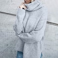 thumbnail image 5 of zaveiop Womens Oversized Turtleneck Pullover Sweater Cable Knit Long Sleeve Sweater Tops (Z-Grey, XL), 5 of 8