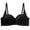 Black, variant on Womens Bras Solid Thin Strap Push up Back Closure Breathable Fixed Cups Lift Open Back Brassiere