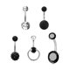 thumbnail image 5 of 5x piercing para el ombligo, 10 mm, corto, acero inoxidable, moderno, Negro, 5 of 9