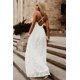thumbnail image 1 of ABPHQTO Vestido largo de fiesta con espalda abierta y encaje floral blanco para mujer, 1 of 5