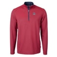 thumbnail image 2 of Men's Cutter & Buck  Red/Navy Arizona Wildcats Big & Tall Virtue Eco Pique Micro Stripe Recycled Quarter-Zip Pullover, 2 of 3