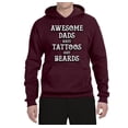thumbnail image 2 of Wild Bobby, Awesome Dads Tattoos and Beards, Father's Day, Unisex Graphic Hoodie Sweatshirt, Maroon, XX-Large, 2 of 3