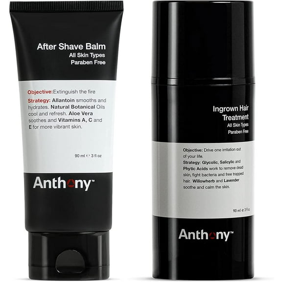 Anthony Ingrown Hair Treatment, 3 Fl Oz, and Anthony Aftershave Balm, 3 Fl Oz