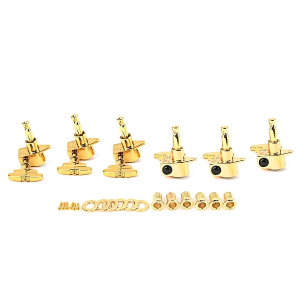 Greeniant Juego de 6 uds de clavijas de afinador de guitarra, piezas modificadas, accesorios para guitarras, cabezal de máquina Universal, Accesorios para instrumentos musicales Dorado