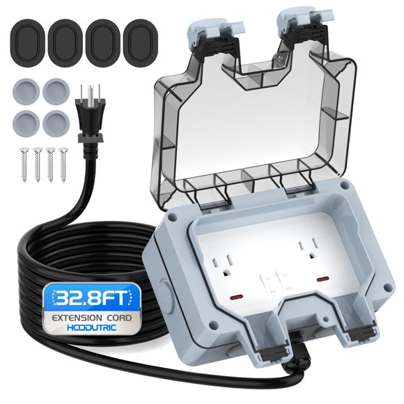 Caja de alimentación exterior Hoodutric con cable de extensión de 10 m