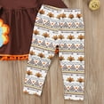 thumbnail image 5 of Franhais 3 Pcs Girls Pants Set, Turkey Printed Dress Tops + Long Pants + Bowknot Headband Outfits, 5 of 6