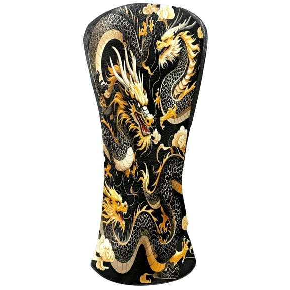 Golf Club Head Cover Waterproof Leather Golf Accessories HeadCovers Set Driver Headcover for Women Men Dargon