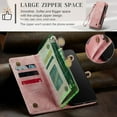 thumbnail image 5 of Wallet Case Compatible with Galaxy Note 20 Ultra 2 in 1 Leather Zipper Detachable Magnetic Phone Case with 10 Card Slots Clutch Purse Cover Galaxy Note 20 Ultra Premium PU Pink, 5 of 12