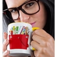 thumbnail image 2 of 3drose, a Red Tote of Artists Supplies Illustration, 11oz Two-tone Yellow Mug, 2 of 6