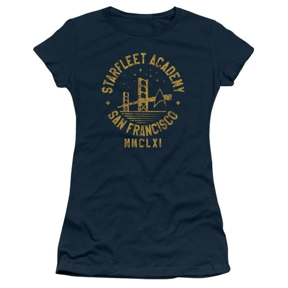 Star Trek Collegiate Bridge Junior Women's Sheer T-Shirt Navy