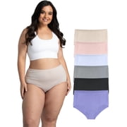 Fit for Me by Fruit of the Loom Women's Plus Size Microfiber Brief Underwear, 6-Pack