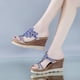 thumbnail image 5 of Mujeres damas cristal cuñas gruesas peep toe sandalias zapatillas zapatos Wmkox8yii  ytu2110, 5 of 8