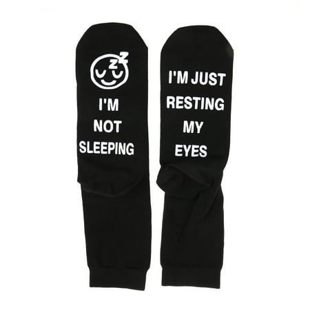 

Unisex Funny Sayings Cotton Socks Novelty I Am Not Sleeping Just Resting My Eyes Letters Hosiery Birthday Santa Gifts