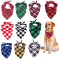 thumbnail image 2 of Pañuelos grandes para perro, pañuelo de algodón para mascota, clásico, rojo, negro, a cuadros, para gato y perro, toalla para Saliva, 2 of 4