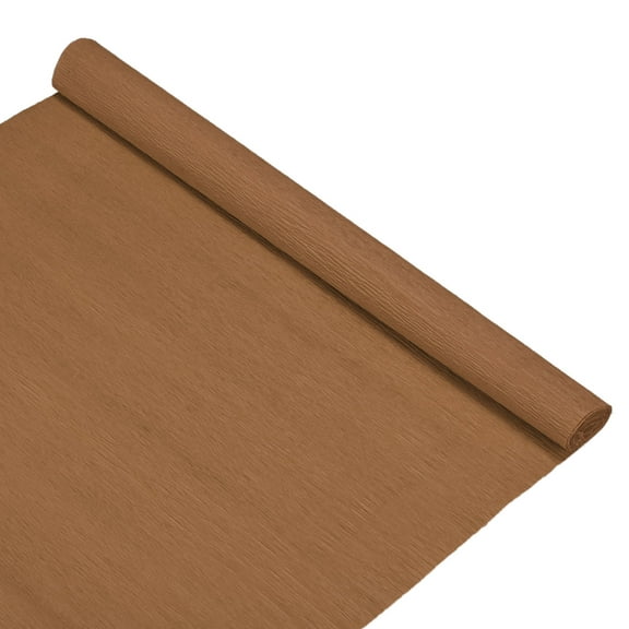 Crepe Paper, 8.2ft x 20 Inch /250 x 50cm Soft Wide Crepe Paper Streamer Sheet, Decorative Craft Streamer [Light Brown]