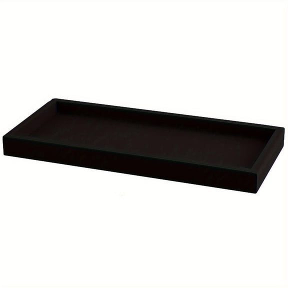 Bathroom Vanity Tray Black Decorative Tray for Counter,Small Wood Sink Soap Tray Holder for Kitchen, Dresser Countertop Decor Rectangle Wooden Organizer, Black