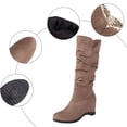 thumbnail image 5 of eileial Wide Calf Slouch Boot Tall Knee High Women's Winter Shoes,Brown 7, 5 of 6