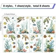 thumbnail image 2 of 8 Sheets Turtle Wall Stickers Sea Grass Ocean Summer Self Adhesive Window Decals Peel and Stick Clings PVC Waterproof Decor, 2 of 9