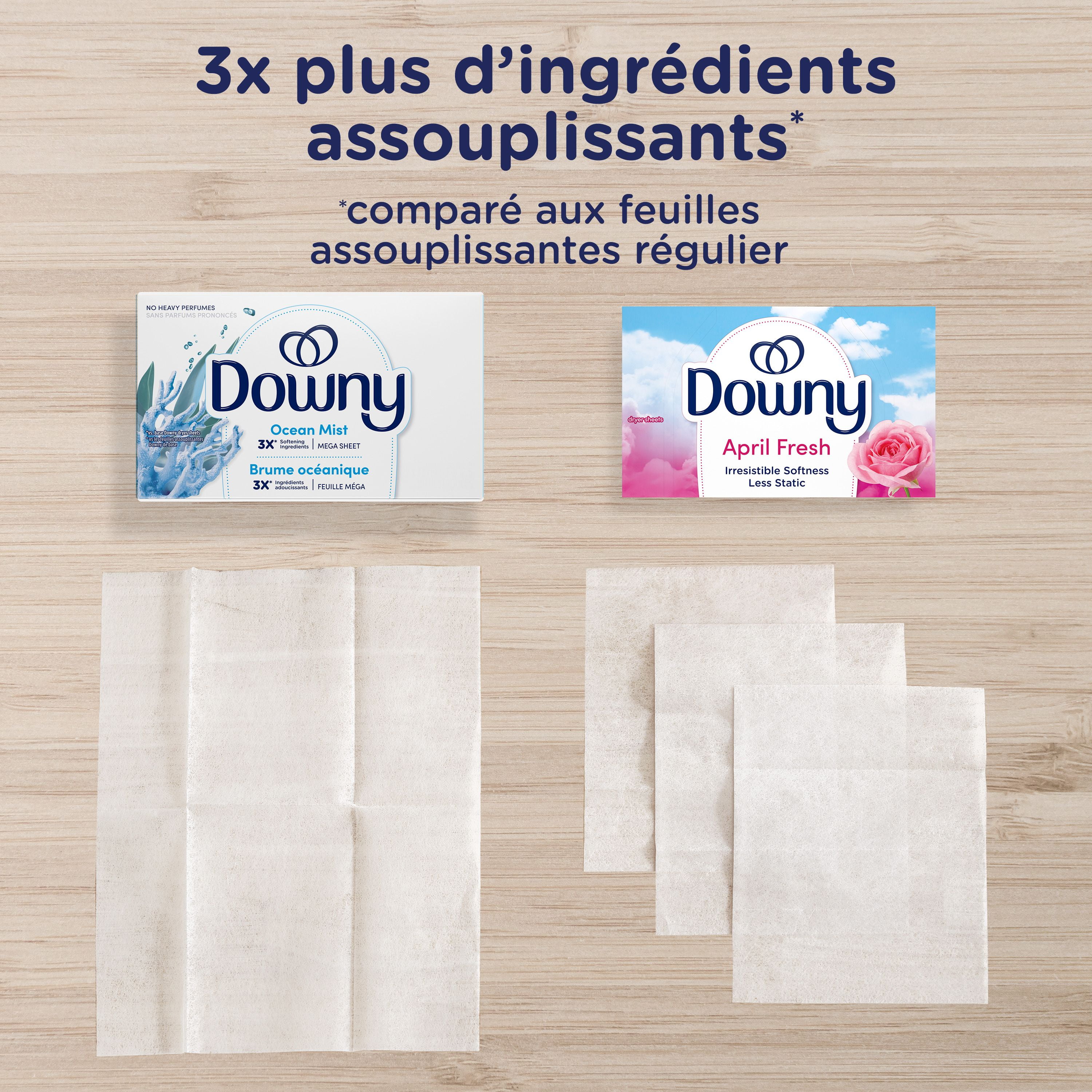 Downy Light Mega Dryer Sheets, Laundry Fabric Softener, Ocean Mist 120CT