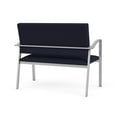 thumbnail image 3 of Newport Reception Waiting Room 2-Seat Loveseat / Silver Steel / Navy Blue, 3 of 5