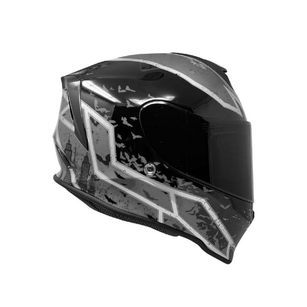 Casco Batman Moto Kov Dc Comics Kroon Gris Certificado Dot