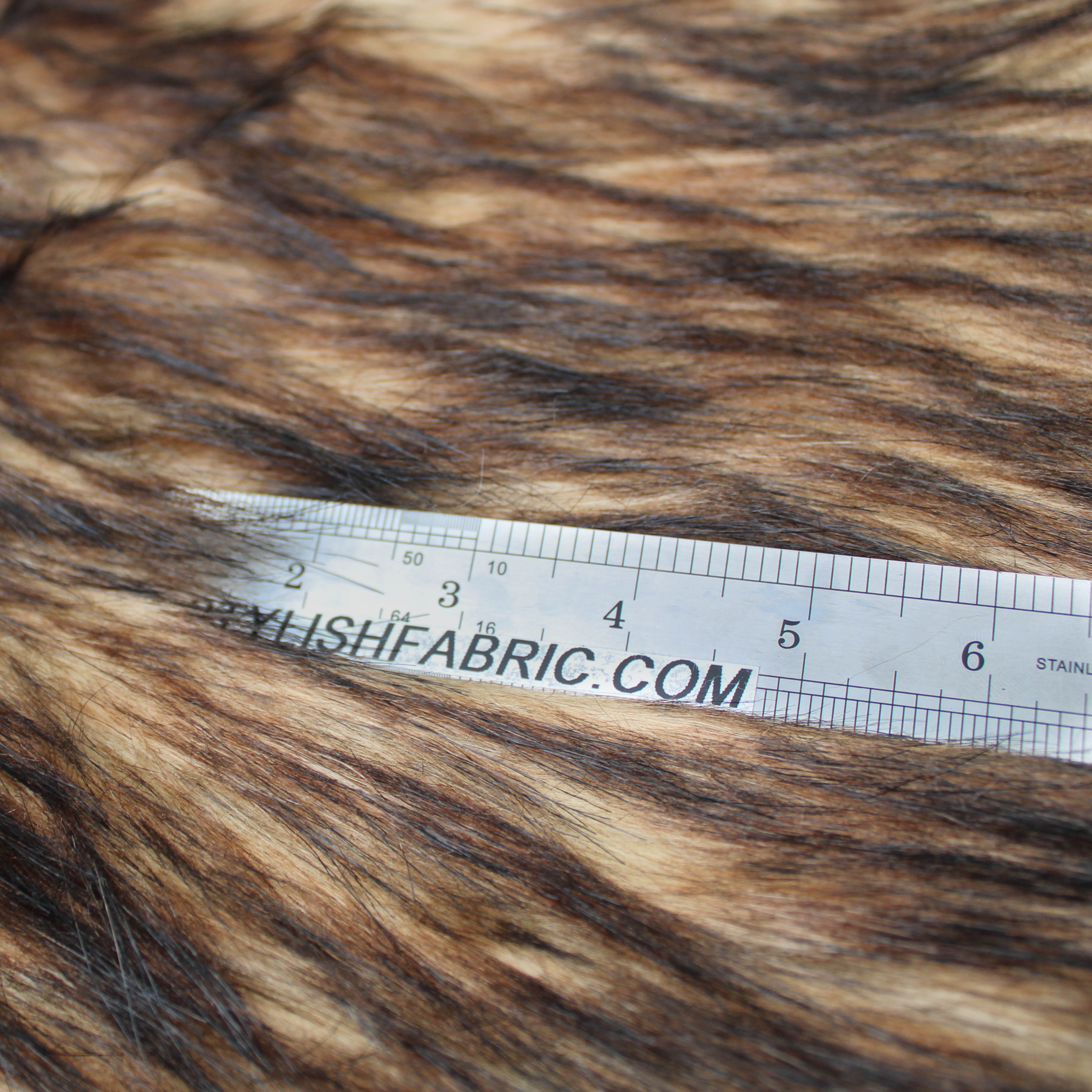 Low priced fake fur fabric by the meter, long hair, hazelnut brown -  YF360TT Nut