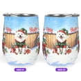thumbnail image 2 of Merry Christmas Woofmas Xmas Noel Samoyed Elf Candy Cane Snow 12oz Stainless Steel Wine Tumbler Insulated Cup with Lid Siberian Sammy Dog Lover - 13017, 2 of 5