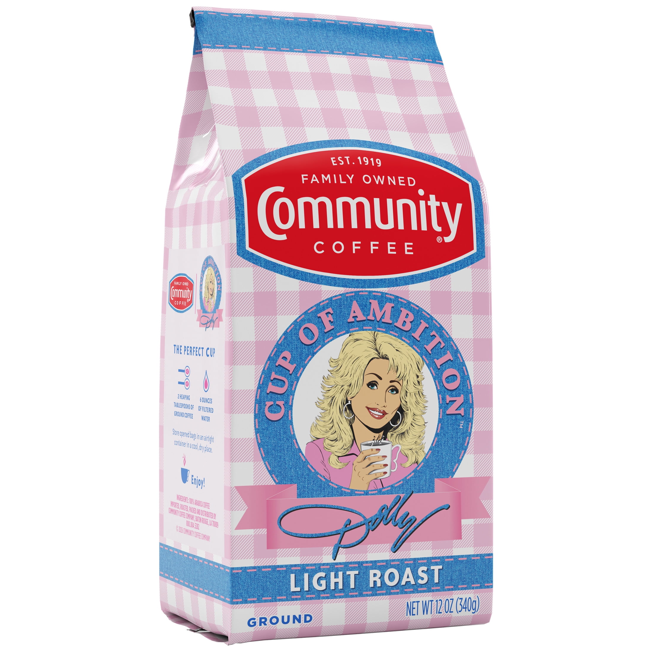 Dolly Parton’s Cup of Ambition™ with Community Coffee® Light Roast Ground 12 Ounce Gable Top