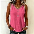 thumbnail image 7 of Women's V Neck Shirts Contrast Trim Sleeveless Tank Top Breathable Casual Undershirt for Summer Hot Pink M, 7 of 7