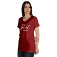 thumbnail image 4 of Inkmeso I Run A Girl Gang V-Neck Graphic T-shirt Mommy Life Mother Cotton Tee, 4 of 8