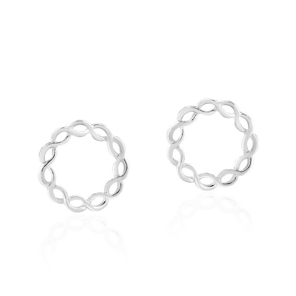 Celtic Knot Circle Crown Infinity Sterling Silver Stud Earrings