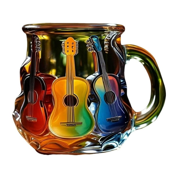 Taza de café con diseño de guitarra, multifuncional, única, de resina, para decoración del hogar y escritorio. Estilo B
