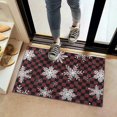 thumbnail image 2 of Red and Black Checkered Christmas Snowflake Pattern Door Rugs,Washable Non Slip Door Mats Indoor,Decorative Door Mats,Entry Mat Indoor for Entrance,Bedroom,Kitchen,Bathroom,16"x24", 2 of 6
