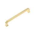 thumbnail image 2 of Utopia Alley Bergen Pull Handle - Decorative Cabinet Drop Pull Handles- Vintage Cabinet Hardware with Hand Finished Brushed Brass - Metal Drawer Pull Handle, 6.3" Center to Center, 2 of 9
