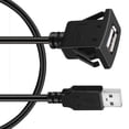 thumbnail image 1 of Cable de extensión de montaje empotrado de Panel USB 3,0 de un solo puerto cuadrado de 6 pies con hebilla para tablero de coche, camión, motocicleta y barco Adepaton ZFFLD657, 1 of 9