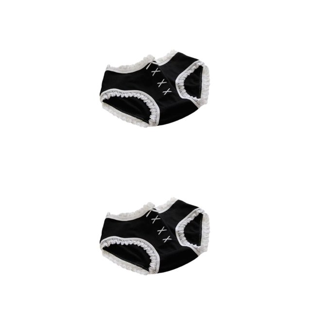 Jumpingount bragas de algodón ropa interior transpirable ropa interior linda lolita calzoncillos de encaje elástico calzoncillos íntimos Negro/4X L 2Conjunto