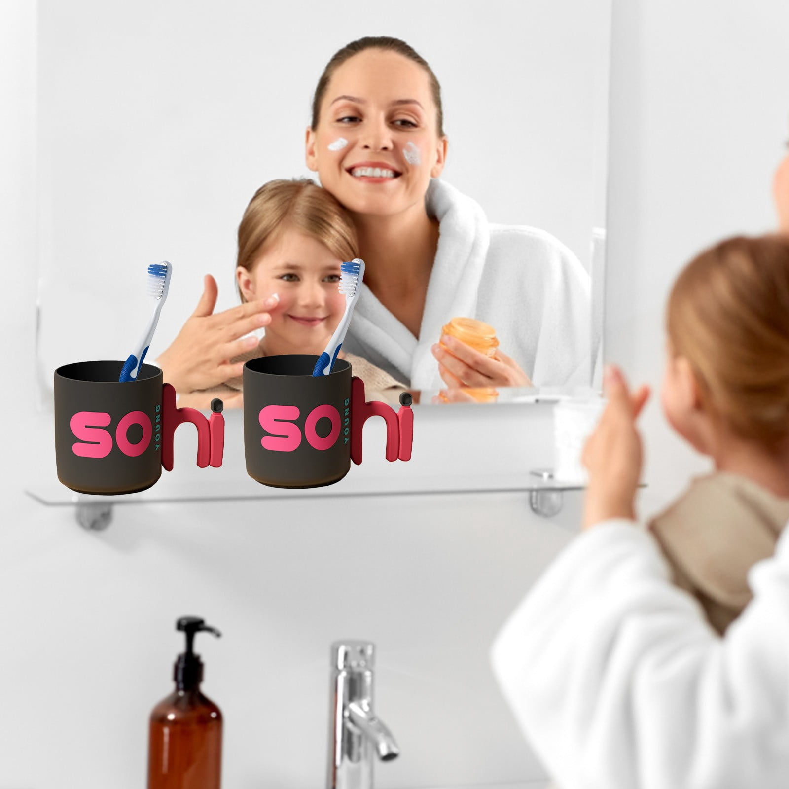 Tasse à Brosse à Dents Enfants 300 Ml – Design Mignon Dinosaure/cochon – Incassable, Sans BPA – Pour Salle De Bain
