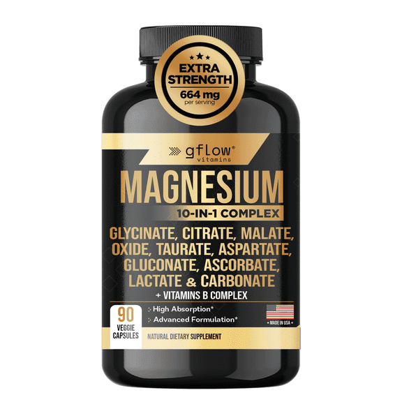 Magnesium 10-in-1 Complex | Glycinate   L-Threonate, Citrate, Malate, Taurate, Oxide, Aspartate, Gluconate, Orotate and Chloride   Vitamins B Complex