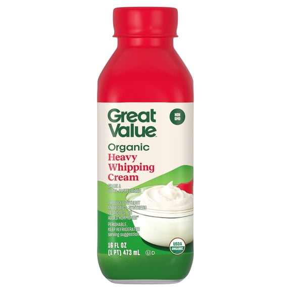 Great Value Organic Heavy Whipping Cream, 16 fl oz