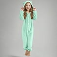 thumbnail image 2 of Pyjama d'Hiver pour Filles Combinaison à Capuche à Manches Longues pour Filles Pyjama Uni pour Chaleur Hivernale Décontractée Combinaison à Manches Longues, 2 of 6