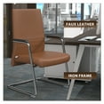 thumbnail image 2 of LeisureMod Aleen Mid-Century Modern Office Chair with Upholstered Seat and Metal Armrest (Dark Brown), 2 of 7