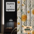thumbnail image 3 of Spring Daisy Blackout Curtains for Bedroom/Living Room, Pinch Pleated Black Out Curtains, Country Vintage Yellow White Floral Leaf Room Darkening Window Drapes with Hooks 2 Panels, 59"x70", 3 of 8