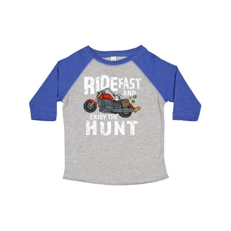 

Inktastic Ride Fast and Enjoy the Hunt Easter Bunny on Motorcycle Gift Toddler Boy or Toddler Girl T-Shirt