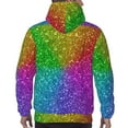 thumbnail image 7 of Honeii Colorful Glitter Pattern Mens Hoodies Men's Loose Sleeve Sweatshirt,Pullover Hooded Sweatshirt for Men,Essentials Hoodie-4X-Large, 7 of 7