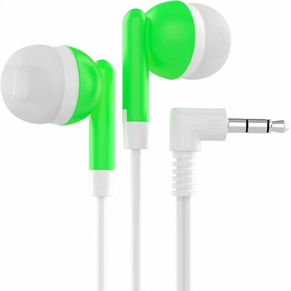 RHEA- Bulk Earbuds With 3.5 Mm Headphone Plug - 10 Pack - Green