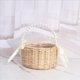 thumbnail image 1 of 2X Cesta de Mimbre para Niña de Flores para Bodas, Cesta de Flores de Ratán, Cesta de Niña de Flores Hecha A Mano con Asa y Cinta, 1 of 4
