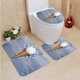thumbnail image 1 of ABPHQTO Madera Decorada Juego de alfombras de baño de 3 piezas Alfombra de baño Alfombra de contorno y tapa de inodoro, 1 of 2